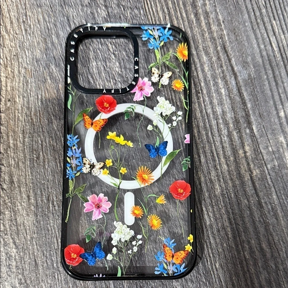 Casetify Floral Pattern 15 promax Phone Case - Black